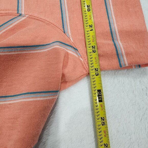 George Men's Short Sleeve Tee - Coral and Gray Stripes - Picture 7 of 7